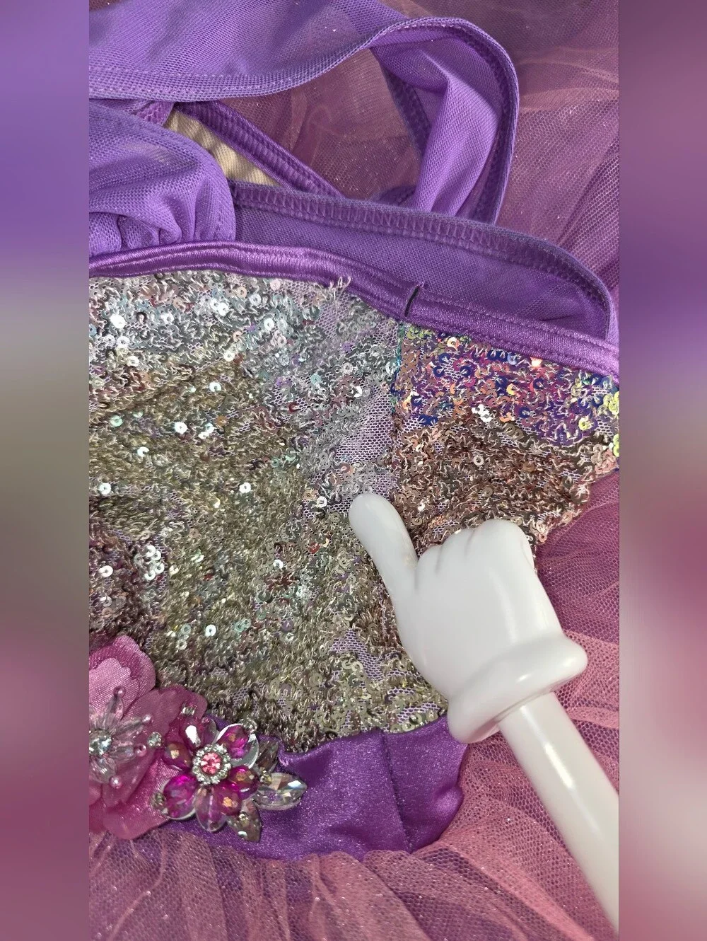 Weissman Keep The Beat 17370 Purple Pink Sequin Tulle Ballet Costume Dance SC*